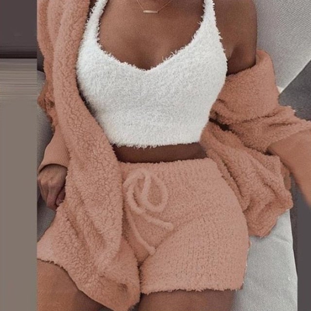 Plush Home Casual Wear - Cosy Knit Set (3 Pieces)