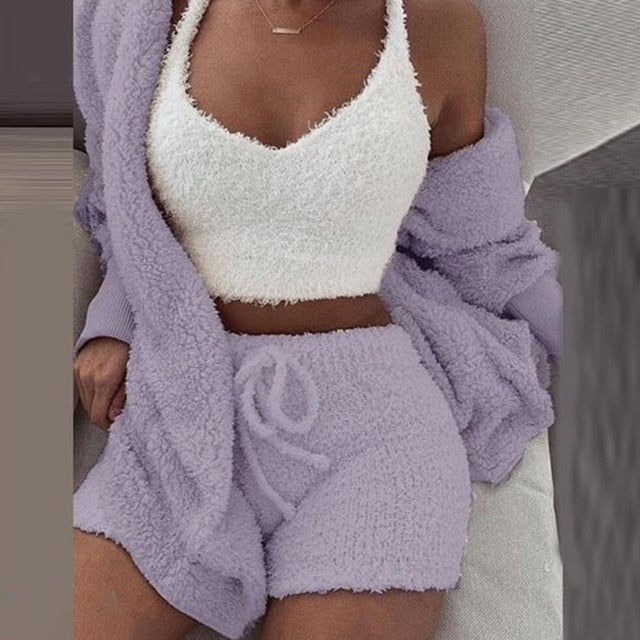 Plush Home Casual Wear - Cosy Knit Set (3 Pieces)